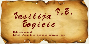 Vasilija Bogičić vizit kartica